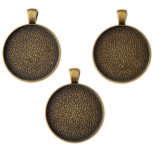12 Packs: 3 ct. (36 total) Found Objects™ Round Frame Charms by Bead Landing™